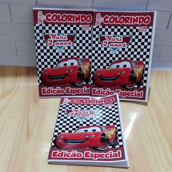 Revistinha de Colorir Personalizada Carros – Lembrancinha de Aniversário Infantil