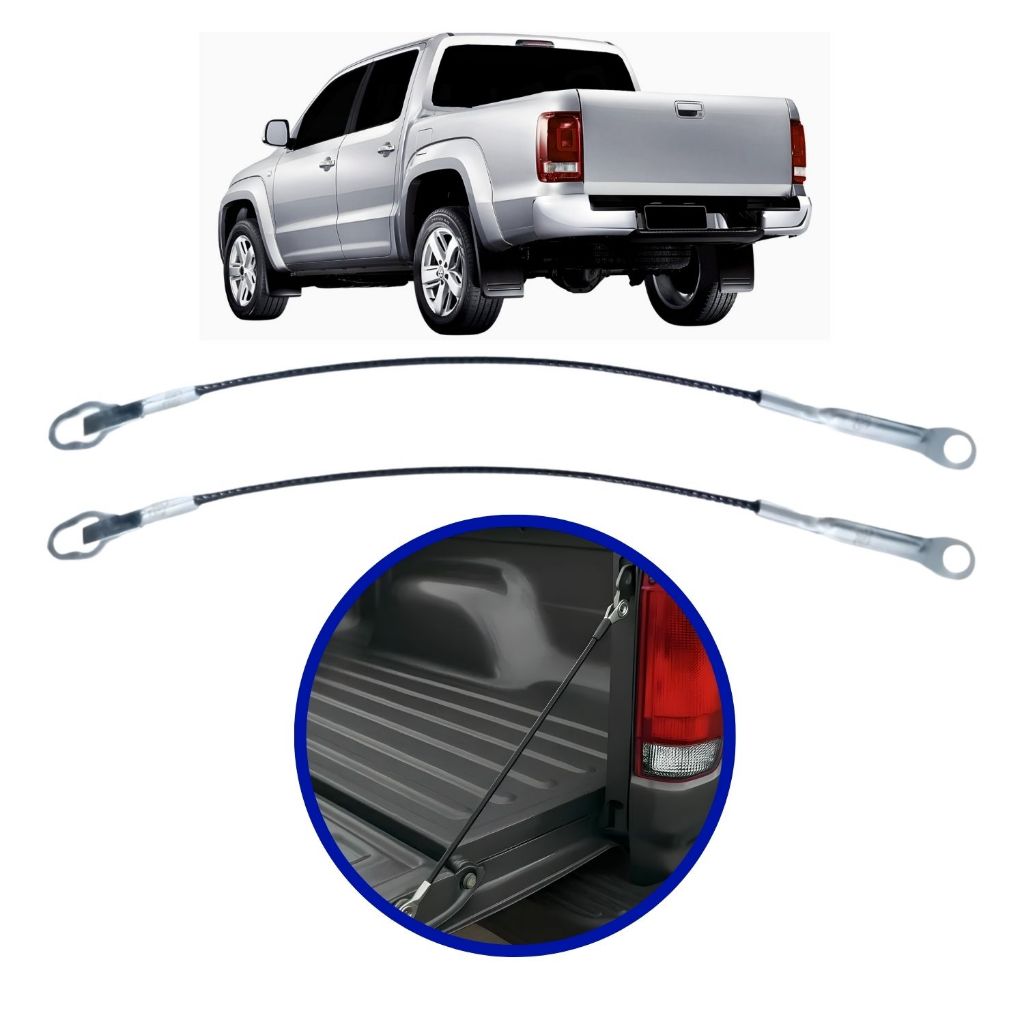 Par Cabo de Aço Tampa Traseira VW Amarok 2010 a 2020