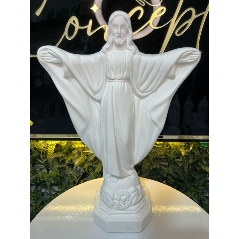 Imagem De Oxalá 30cm - Cristo Redentor- Em Gesso Cru - Acabamento Impecável.