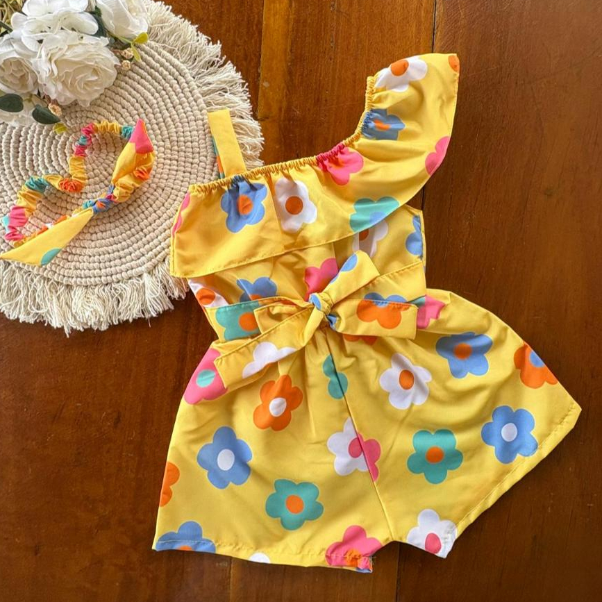 Macaquinho Infantil feminino Menina estampado com Tiara (1 a 3 anos) em Oferta na Shopee
