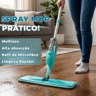 Mop Spray com Reservatório e Refil de Microfibra Multiuso | Kits com 2 ou 4 Refis em Oferta na Shopee