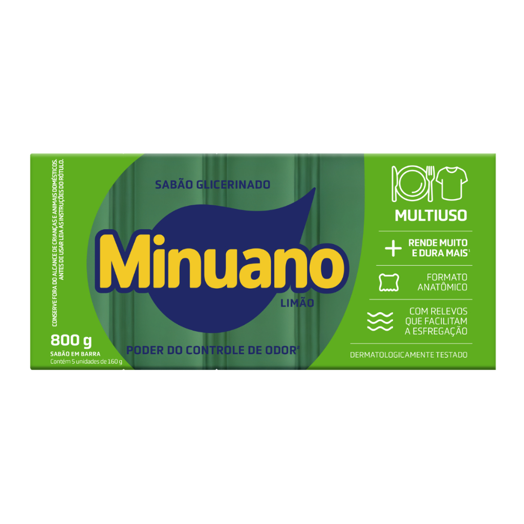 Sabão em Barra Minuano Verde 800g