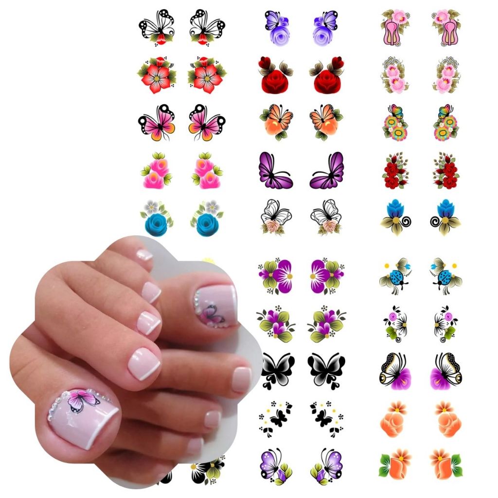 Nail Art Atacadinho 60 Adesivos de Unhas 3D - Achadinho das Manicures Unhas De Gel