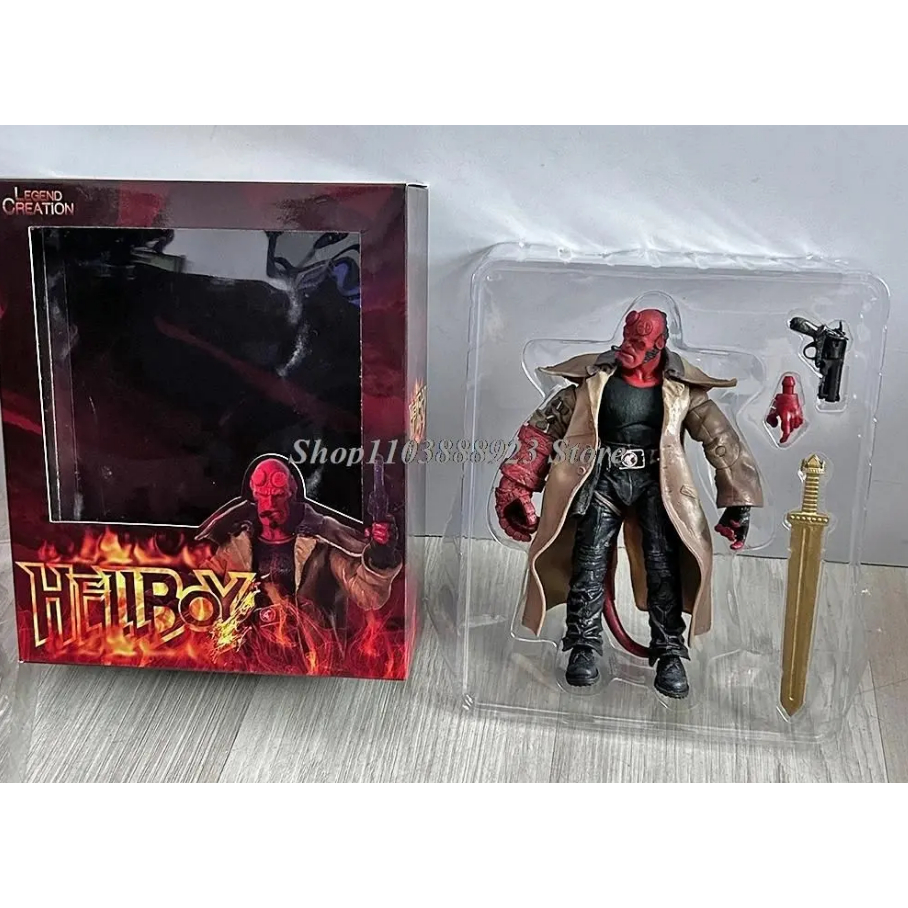 Boneco Hellboy Com 2 Mãos, Arma E Espada 18cm Pronta Entrega