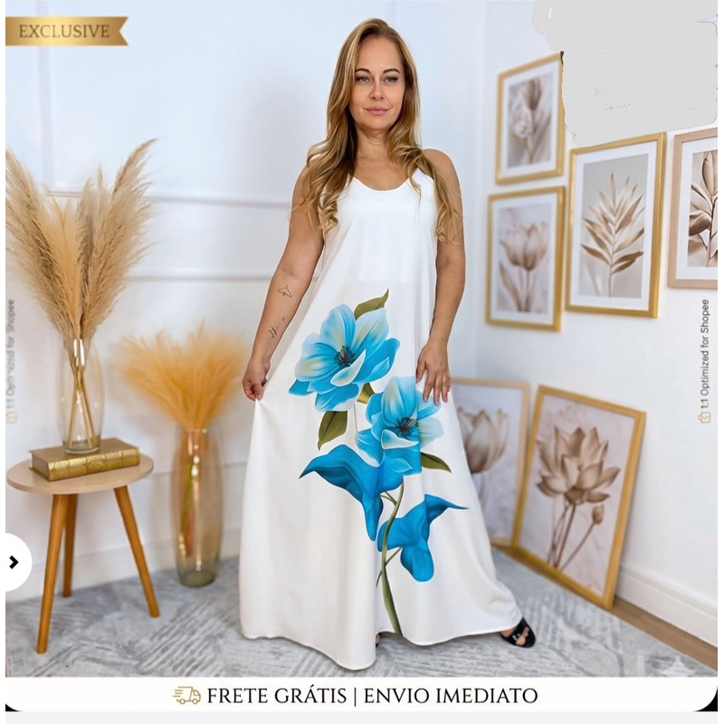 🌸 Estampas exclusivas no tecido Microfibra Leve. em Oferta na Shopee