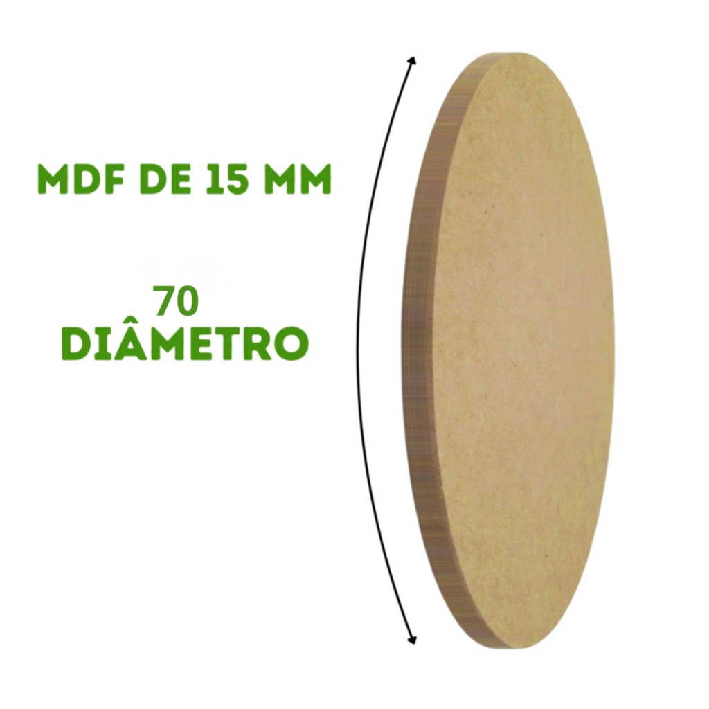 Tampo de Mesa 70cm Chapa mdf 15mm redondo Diâmetro Madeira Redondo Decoração Sala Cozinha