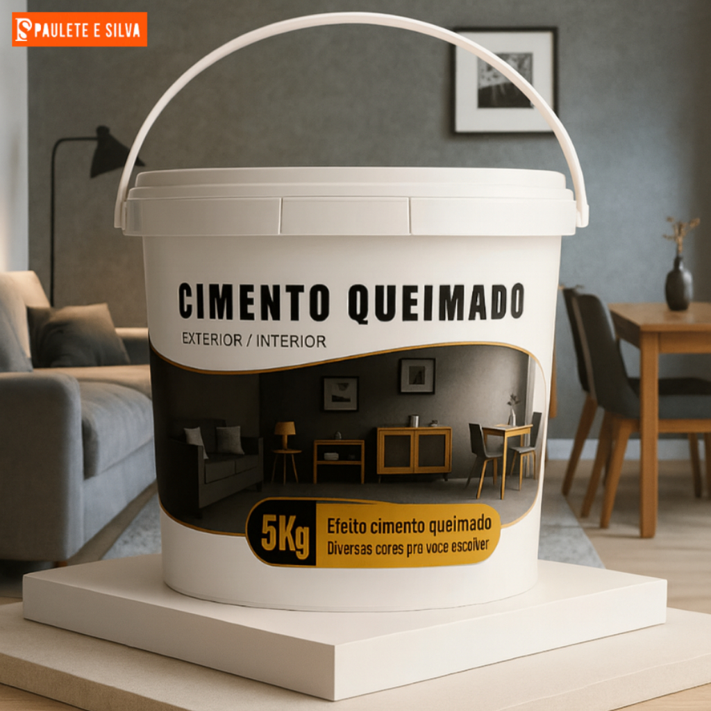 Cimento Queimado 5kg Pronto Para Uso Revestimento Premium Piso Parede Teto Bancada Internos Externos