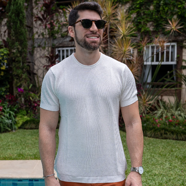 Camiseta Masculina de Tricot Manga Curta Corda Mônaco Opus Brasil