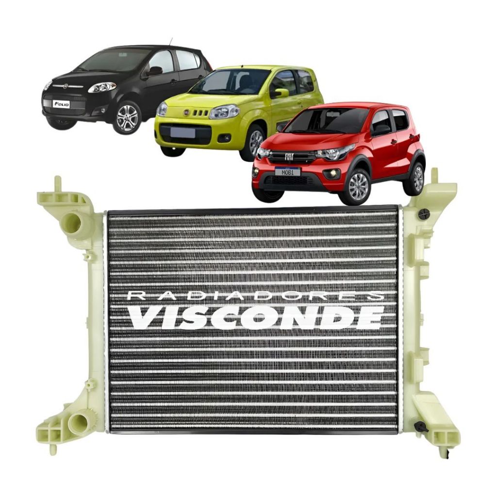 Radiador Visconde Fiat Uno Vivance Palio Grand Siena Mobi