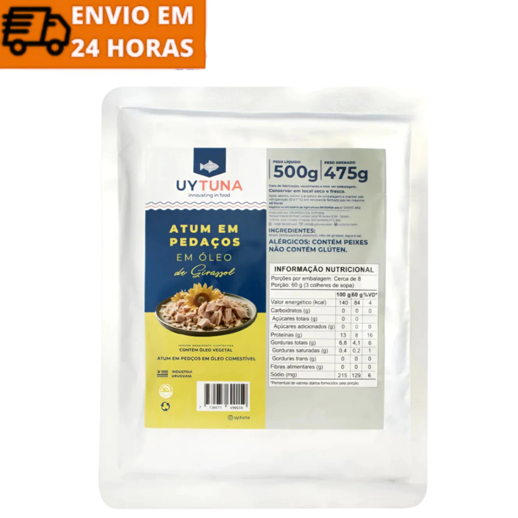 Atum Uytuna Uruguaio Em Pedaços Em Pouch 500g