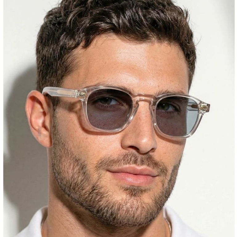 Óculos de Sol Transparente Com Case Proteção UV400 Unissex Masculino Feminino Premium