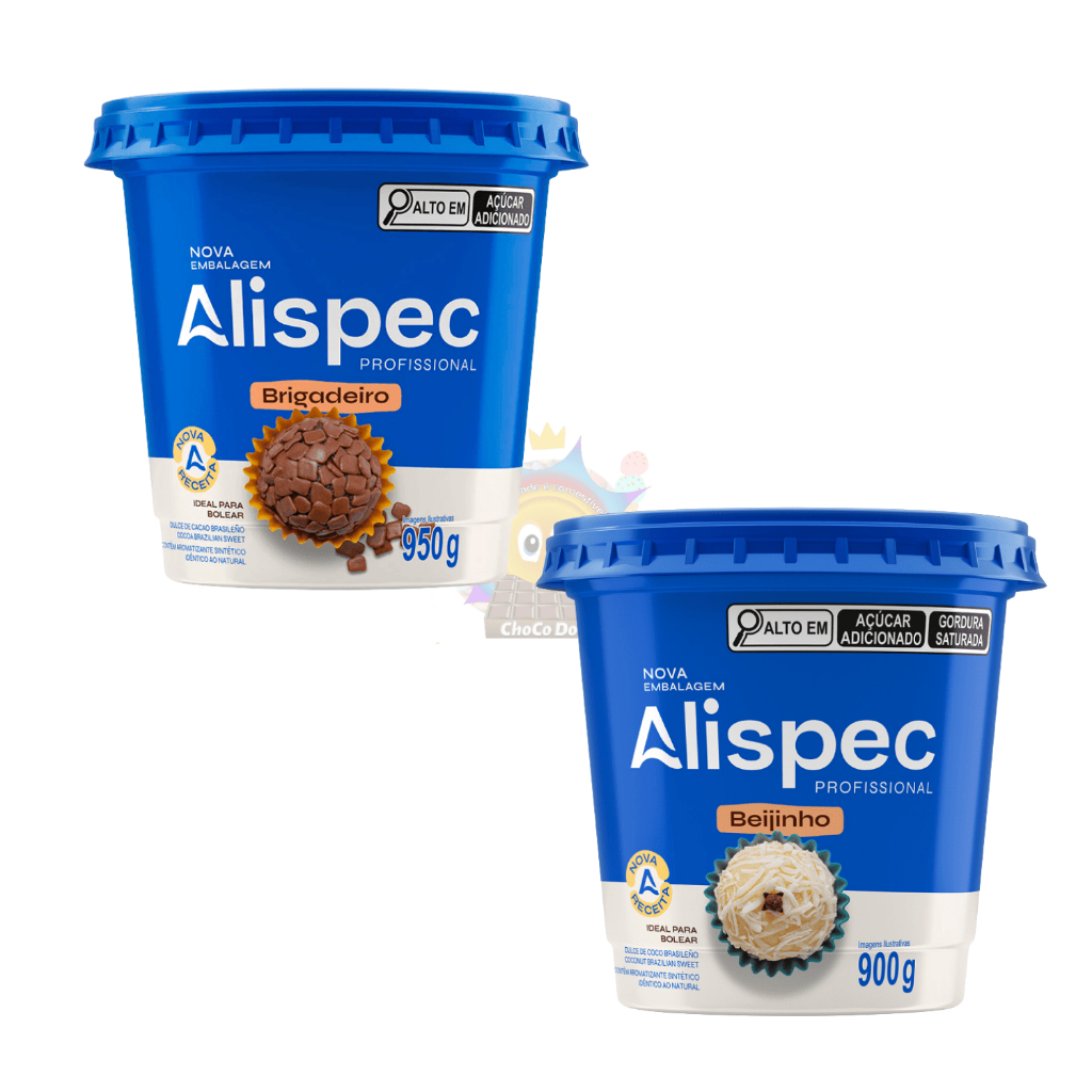 Kit Docinhos para festa Brigadeiro e Beijinho Alispec Pronto para Enrolar e Rechear 950g/900g