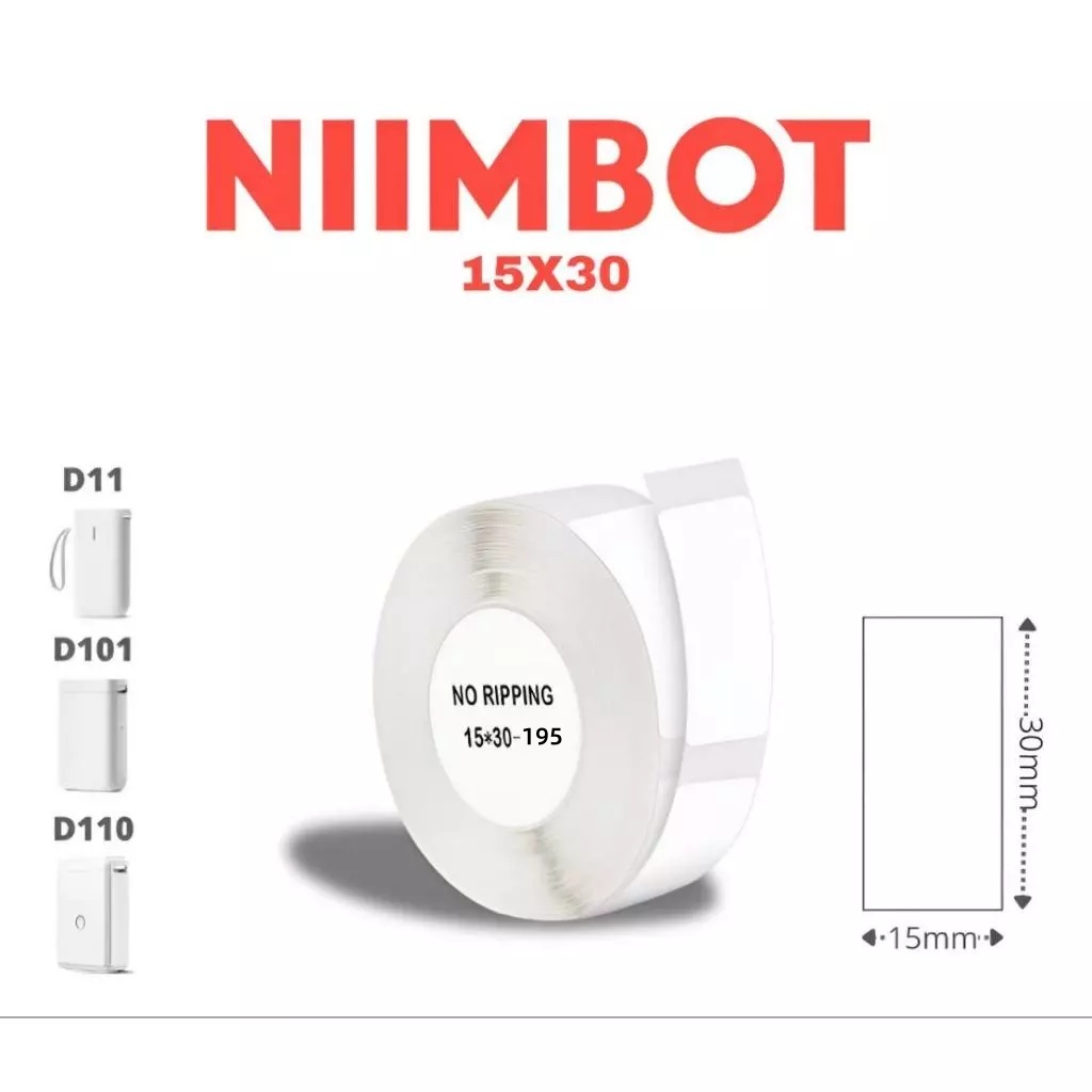 NIIMBOT Papel Etiqueta Niimbot D110 D101 D11 15x30mm 195un