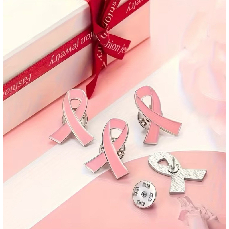 Laço Pin Broche Boton Campanha Outubro Rosa Conscientização da Prevenção de Câncer de Mama
