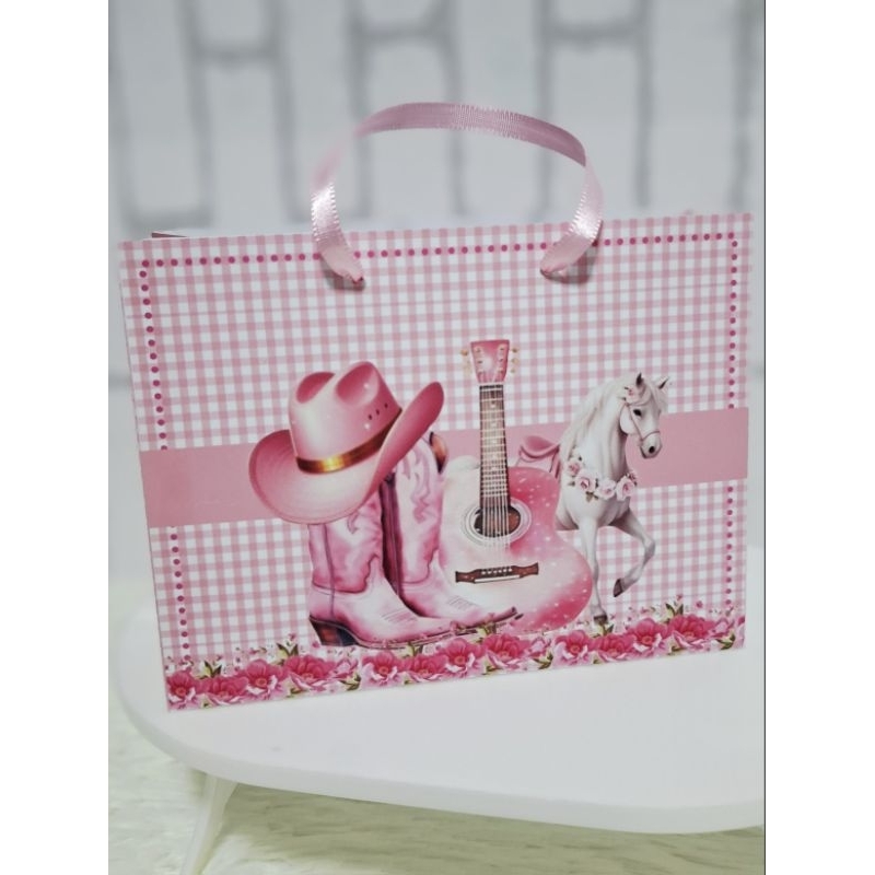 PEGUE E MONTE - Kit Sacolinhas Surpresa Personalizada Lembrancinha Tema Boiadeira