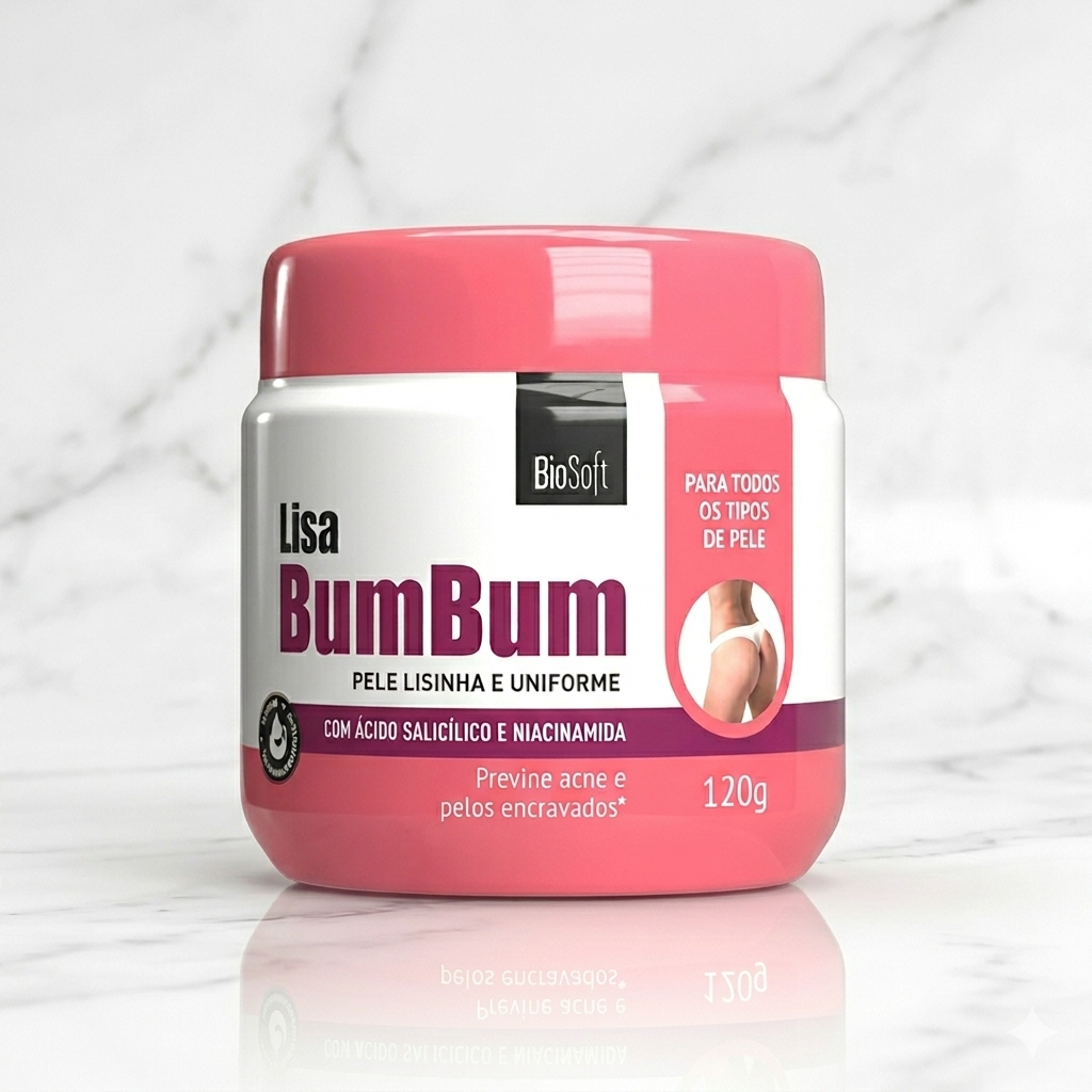 Creme para O Bumbum Bio Soft - pele lisinha Sem Manchas e Foliculite 120g - Hidratante Renovador