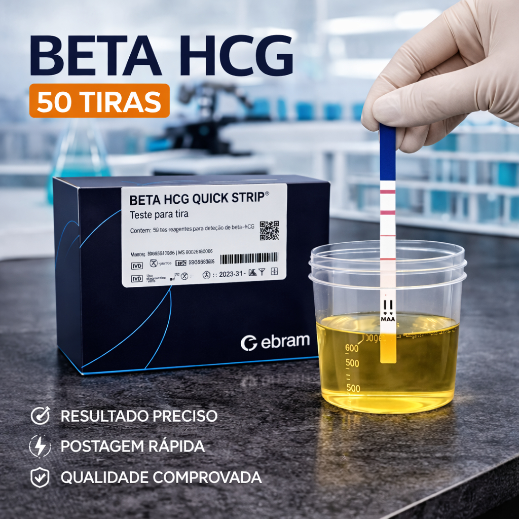 Teste Gravidez Beta Hcg Em 50Tiras Individuais Ebram