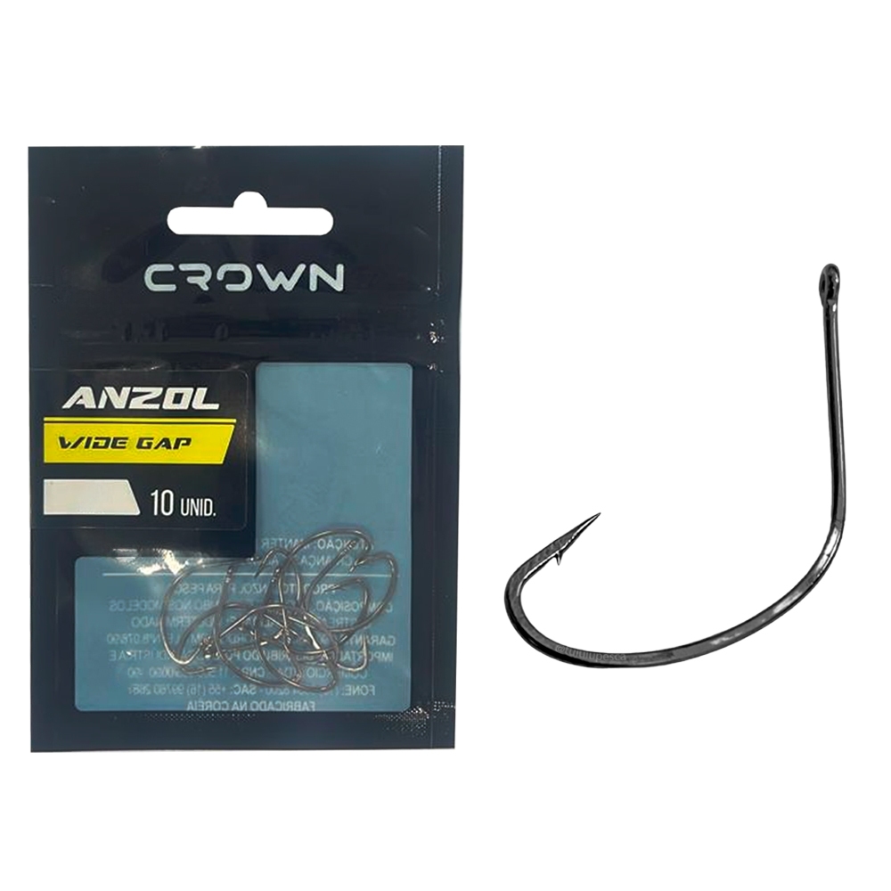 Anzol Crown Wide GAP Black N° 6  C/10 - Crown em Oferta na Shopee