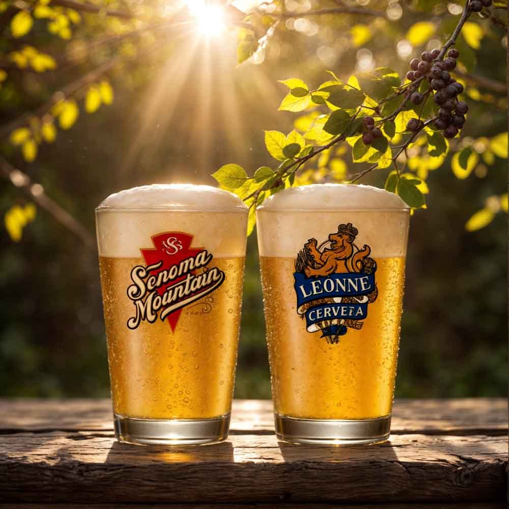 Jogo de Copos de Vidro Caldereta Rótulo Para Cerveja 350ml 2 Pcs - Ruvolo