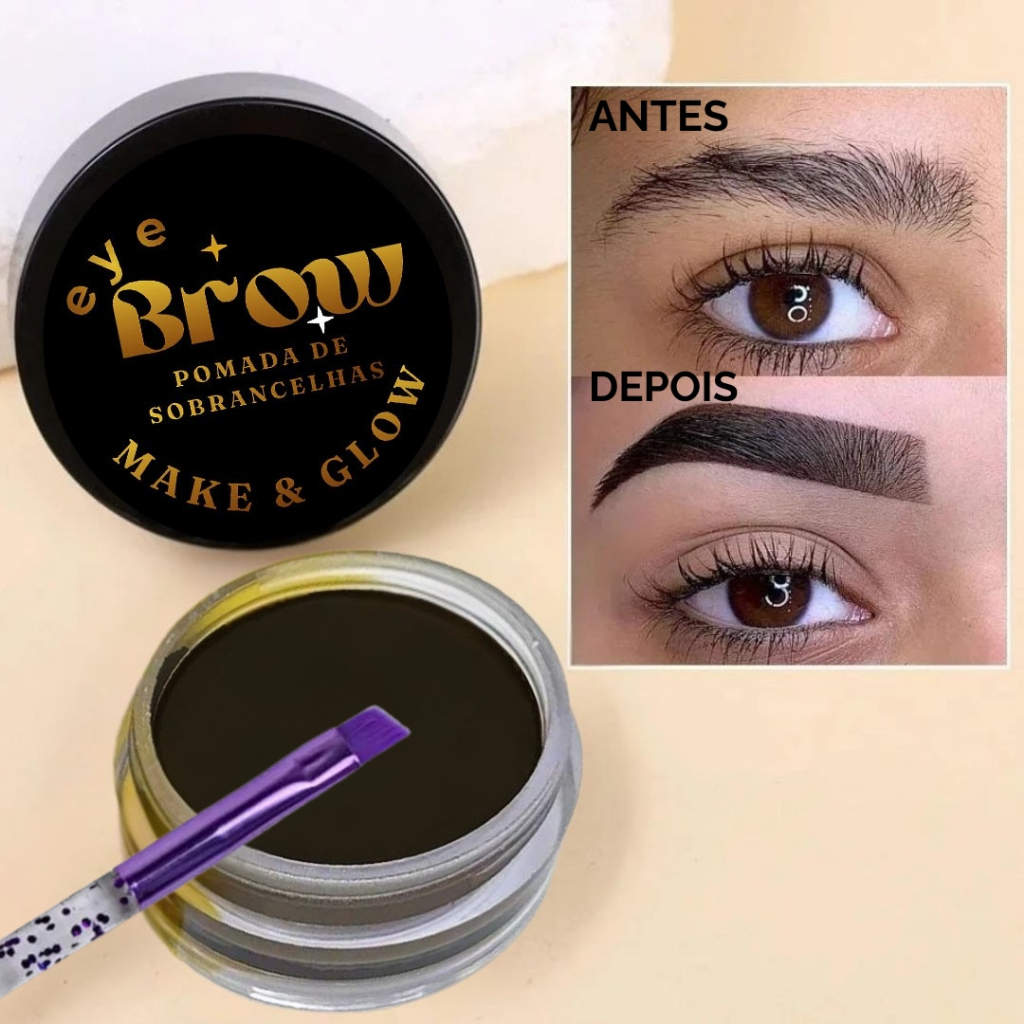 Gel para Sobrancelhas Longa Duração à Prova D'Água com Cera e Pincel Chanfrado