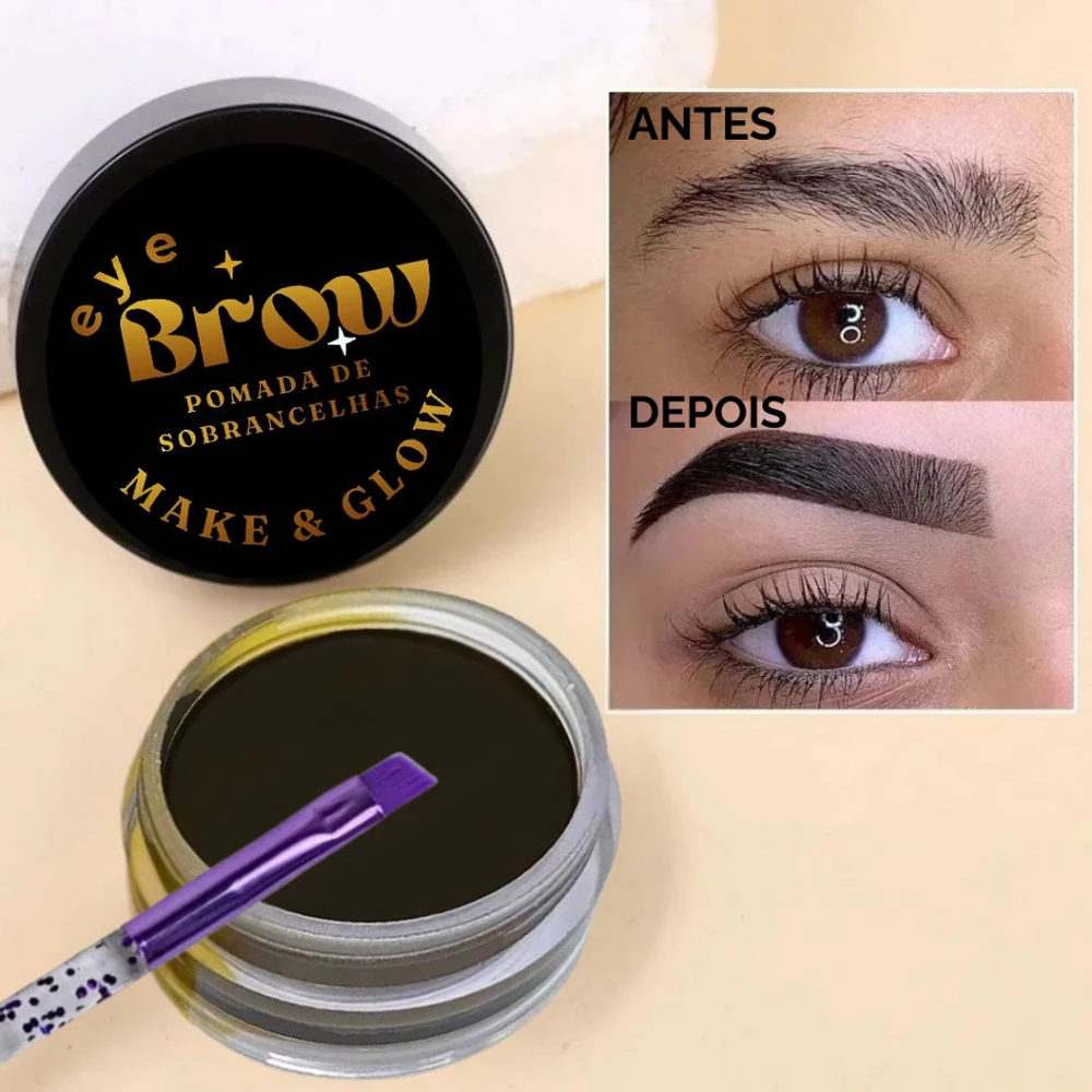 Gel para Sobrancelhas Longa Duração à Prova D'Água com Cera e Pincel Chanfrado