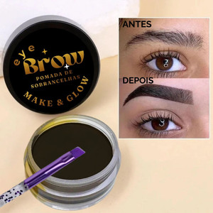 Gel para Sobrancelhas Creme e Cera Com Pincel Chanfrado à Prova D'Água Longa Duração + Escovinha