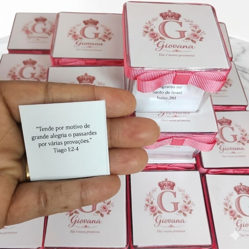 Caixinha de benção com 105 versículos, lembrancinhas de aniversário infantil - Chá de bebê - caixinha de promessas