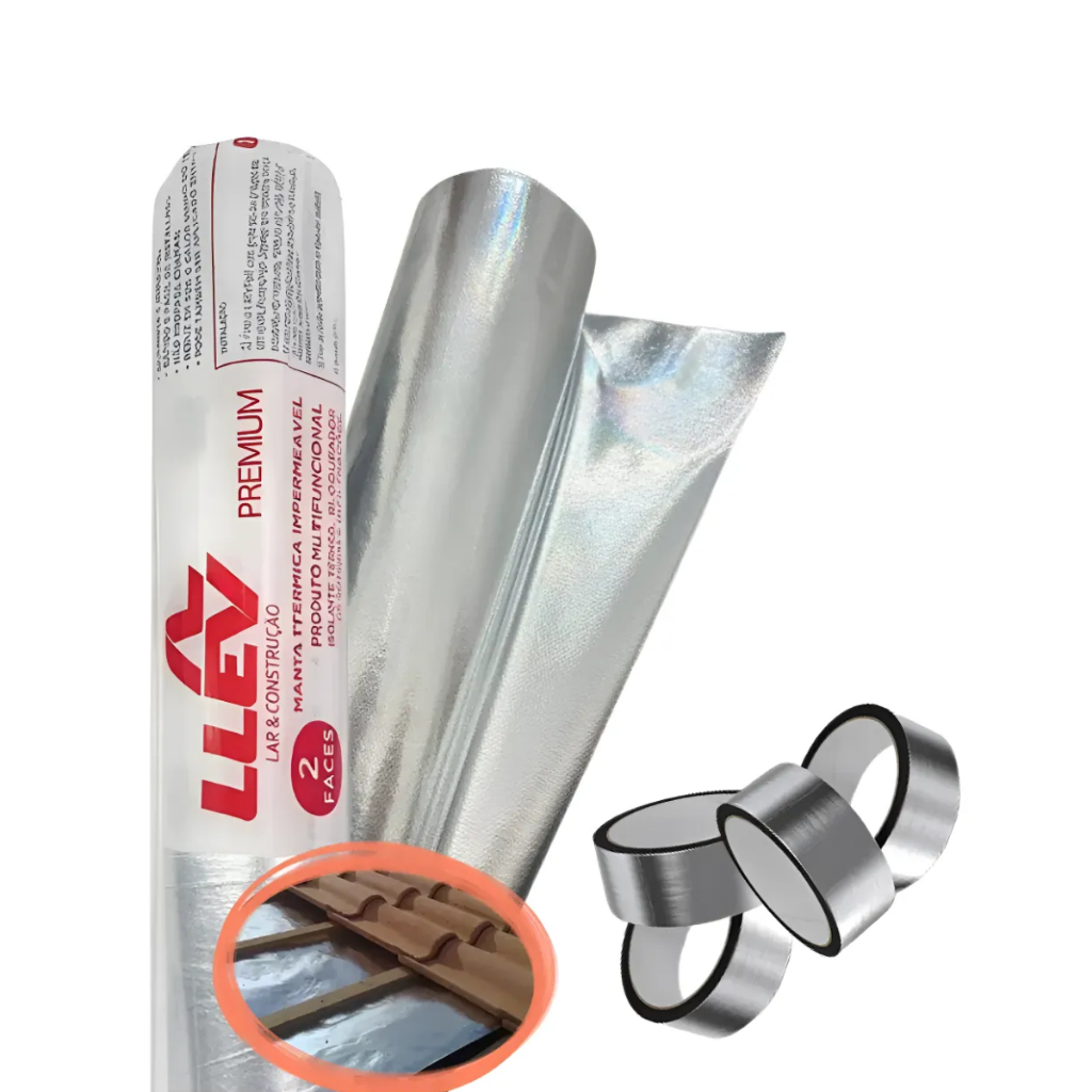 Manta Térmica Foil De Subcobertura Dupla Face 135m² + 4 Fitas De Emenda