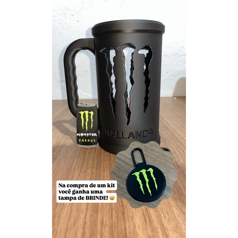 Suporte para energético e abridor de latas PERSONALIZÁVEL | Caneca energético| abridor de latas