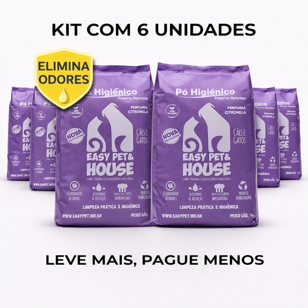 Po Higienico Pet Easy Pet House Citronela 6 Unidades Elimina Odores Seca Xixi Caes Gatos