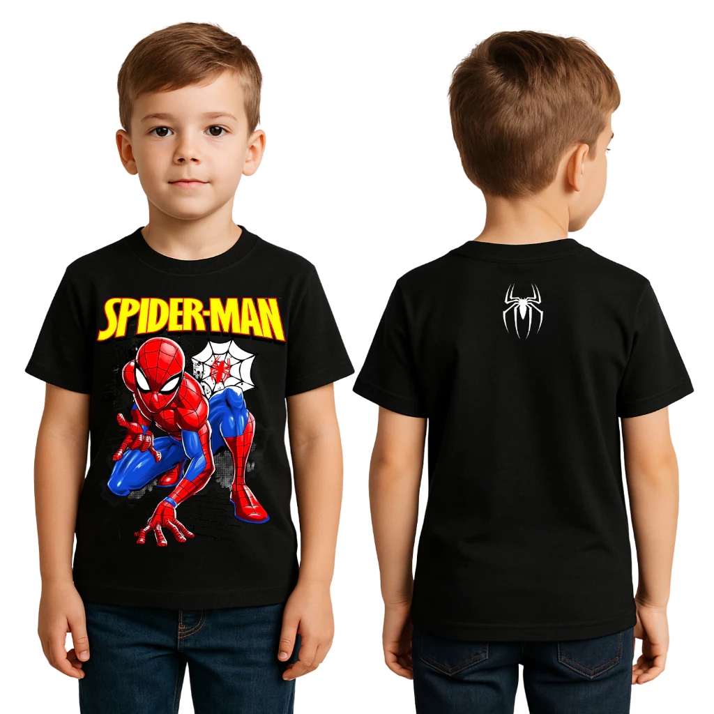 Camiseta Infantil Infanto Juvenil Homem Aranha Spider Man Marvel Desenho Personagens Estampado