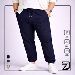 Calça Jogger Sarja Jeans Masculina Plus Size