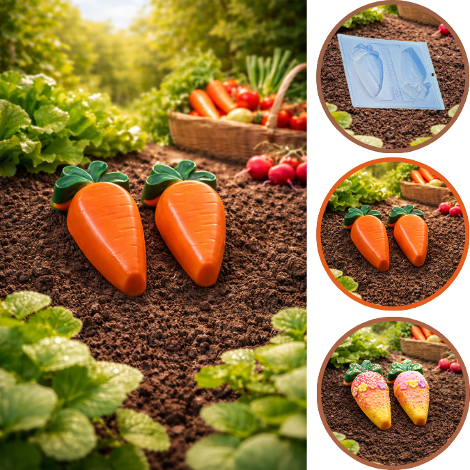 1~5 Forma Porto Com Silicone (3 partes) Para Chocolate CENOURA RECHEADA-CÓD P96 (CHOCO)