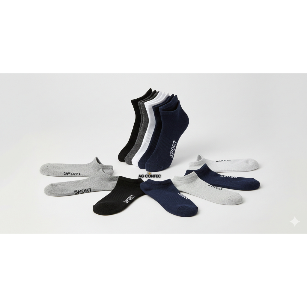 Kit 6 / 12 / 18 / e 24 Pares de Meias Soquete Masculina Feminina Unissex SPORT em Oferta na Shopee