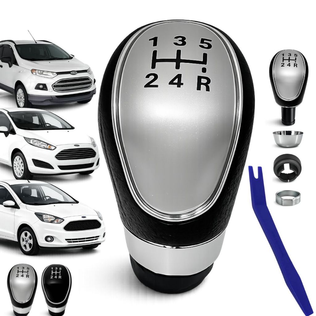 Manopla Bola Cambio Marcha Ré Para Ford Eocosport New Fiesta, Ka e Focus 2013 a 2019