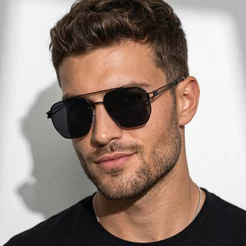 Oculos de Sol Aviador Quadrado Premium Preto Classico Elegante Tendencia uv400 Masculino Feminino