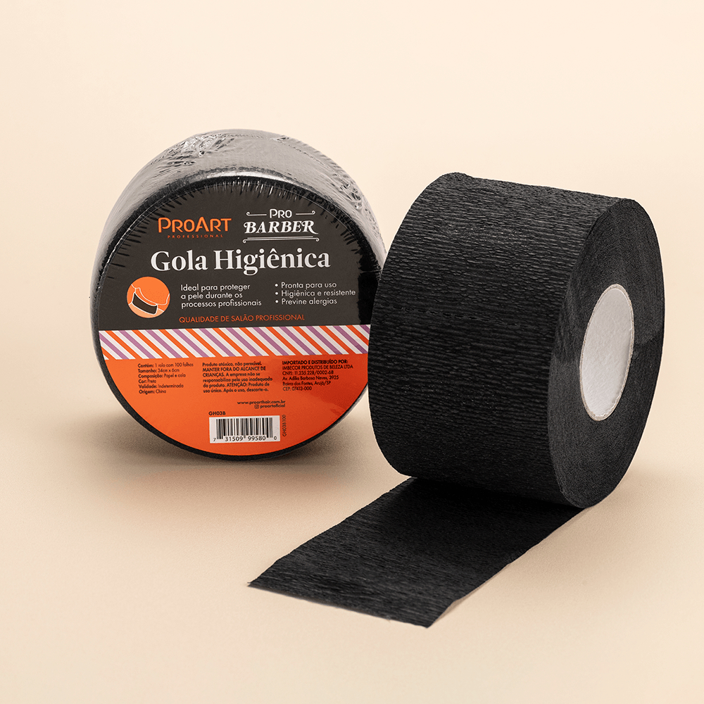 Gola Higienica Preta Premium Profissional 100Un Pro Barber Alta Qualidade | ProArt
