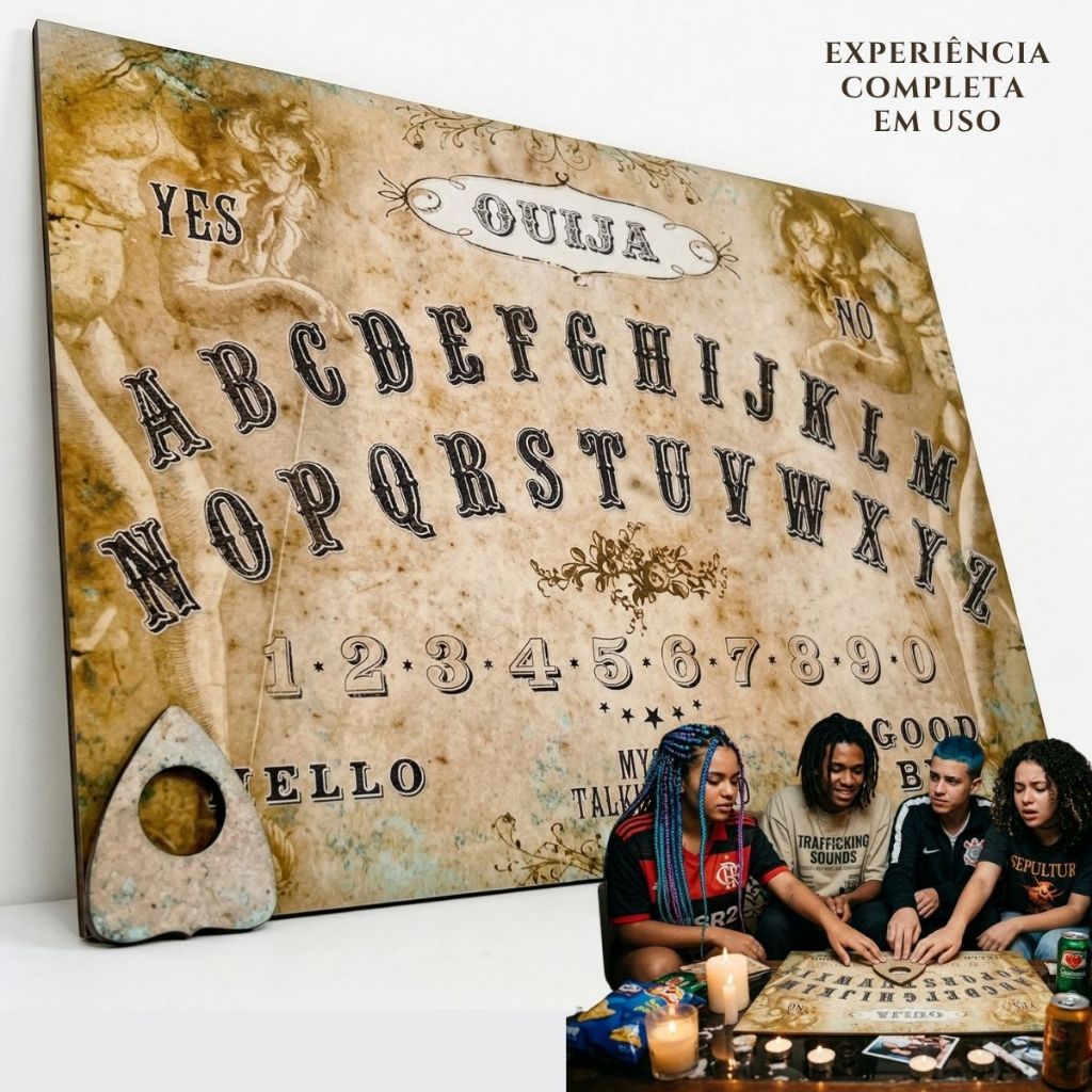 Brincadeira do copo/ Ouija Jogo Esotérico Madeira Ponteira, feito em Madeira, Impressão a Laser!