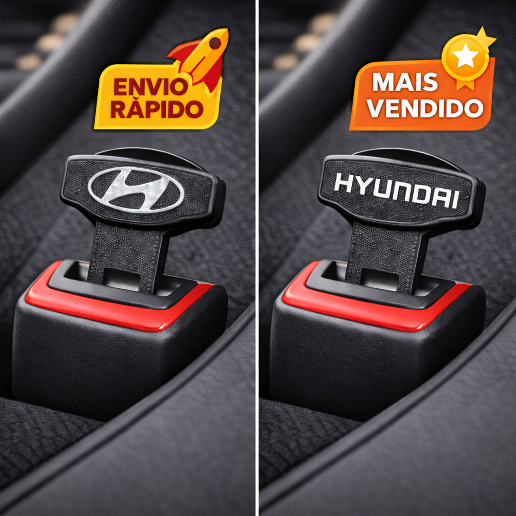 Clip Cinto Segurança Universal Hyundai Anti Alarme Bipe Encaixe Rápido Acessório Automotivo Compacto