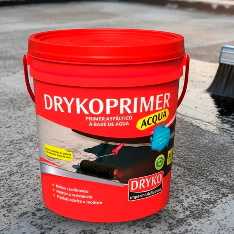 Primer Para Manta Líquida Drycoprimer Primer Asfáltico Cobre Tudo Com Uma Demão Base Água Dryco 18L