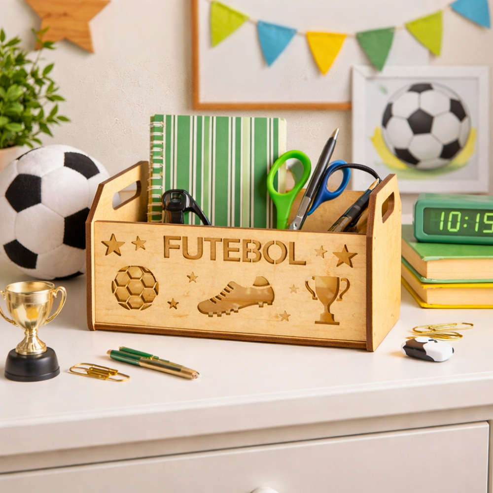Jogo 6 Caixinhas MDF Futebol Decoração Aniversário Infantil Caixote Lembrancinha - M39