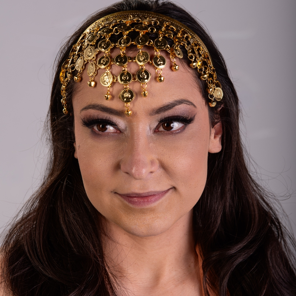 Tiara Testeira Dourada Com Moedas Dança Do Ventre/cigana/indiana