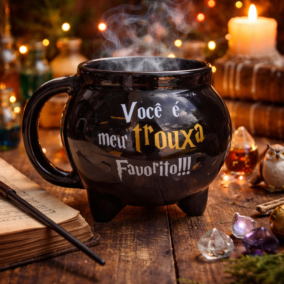 Caneca Caldeirão 3d Harry Potter Trouxa Favorito Geek Nerd 500ml