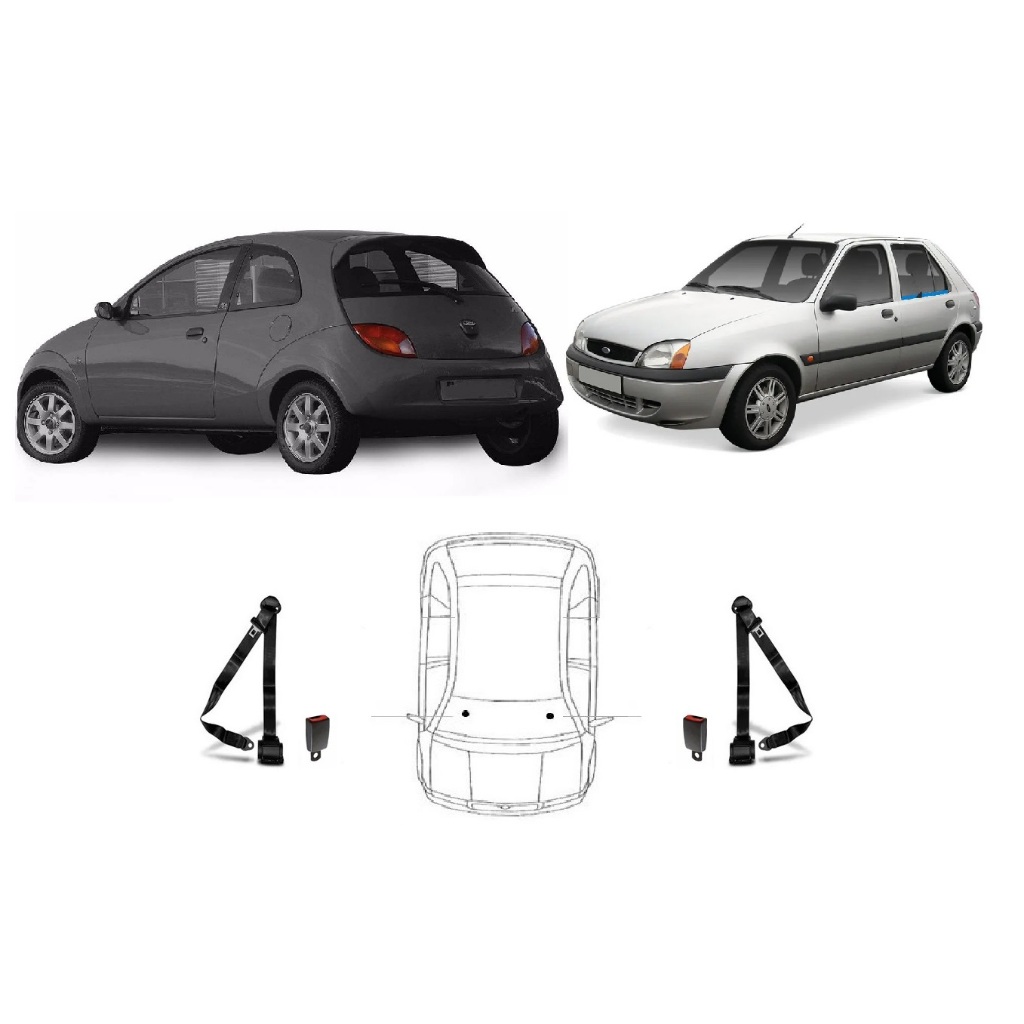 PAR CINTO SEGURANÇA DIANTEIRO + FECHO RETRÁTIL FORD KA 97 98 99 00 01 02 03 04 05 06 07
