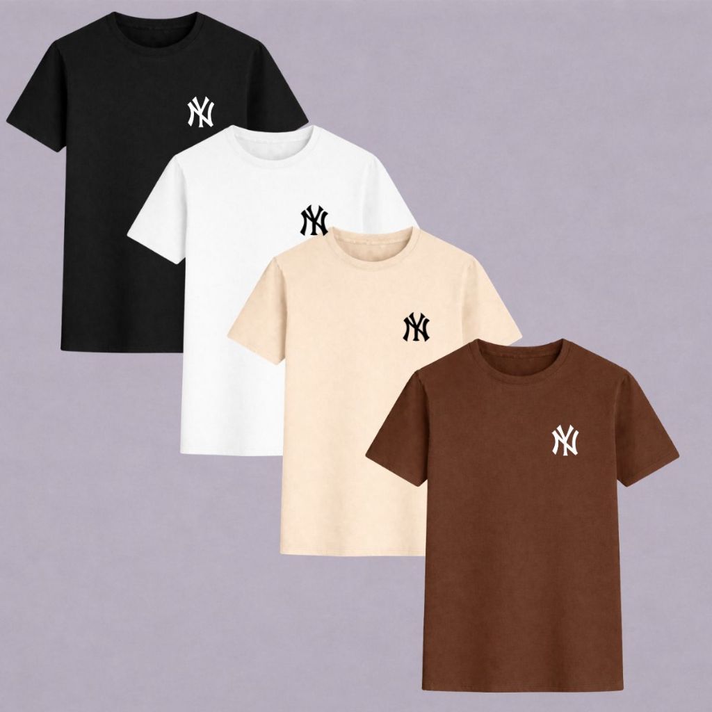 Kit 4 Camisetas Masculina New York Camisa 100% Algodão Blusa Moderna Combina Com Tudo Promoção