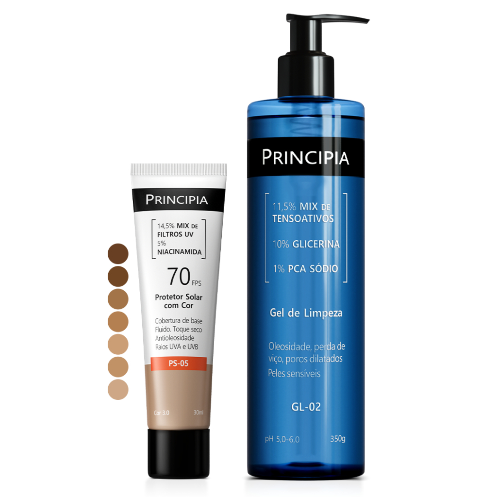 Principia Kit Todo Dia protetor com cor com: GL-02 + PS-05 FPS 70 (escolha seu tom) em Oferta na Shopee