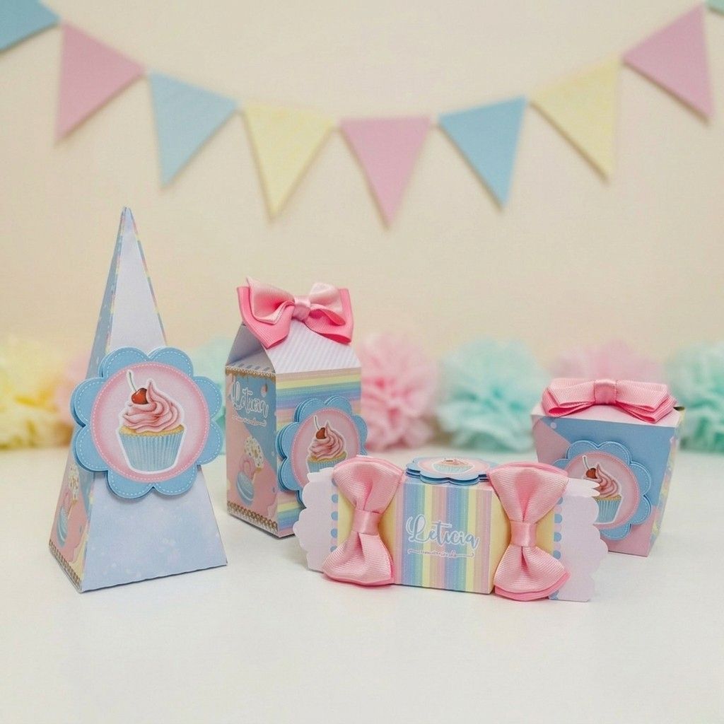 Kit Festa Caixinhas Personalizadas Confeitaria | Lembrancinha | Pegue e monte | Aniversário Infantil