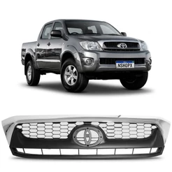 Grade Radiador Hilux Pick-up 2009 2010 2011 Moldura Cromada Com Preto