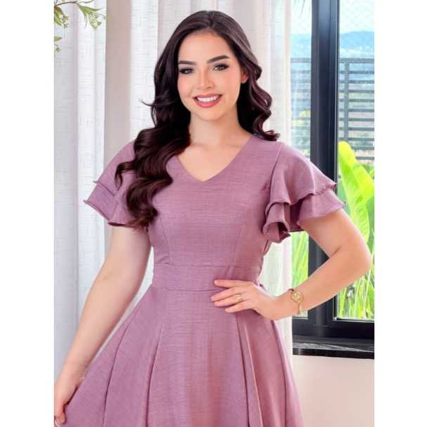 Vestido midi  Duna Linho de DOIS BABADOS