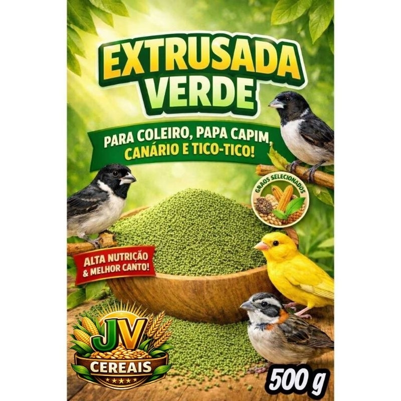 Extrusada Coleiro Bigodinho e Papa-Capim: Alimento Extrusado para Pássaros Pequenos
